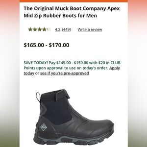 The Original Muck Boot Company Men's Black Rubber Boots